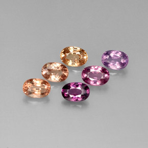 Pedras preciosas de espinélio multicolorido natural de  ct, corte oval, VVS