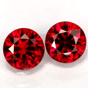 Pedras preciosas de espinélio vermelho natural de  ct, corte redondo, VS
