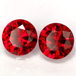 Pedras preciosas de espinélio vermelho natural de  ct, corte redondo, VS