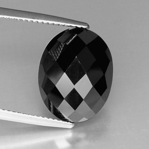 Espinélio preto natural 9,20ct, corte oval, opaco
