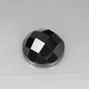 Espinélio preto natural 5,03ct, corte redondo, opaco