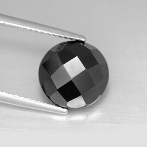 Espinélio preto natural 5,03ct, corte redondo, opaco