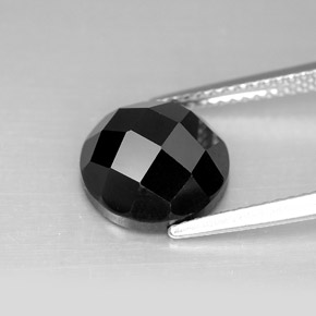 Espinélio preto natural 5,03ct, corte redondo, opaco