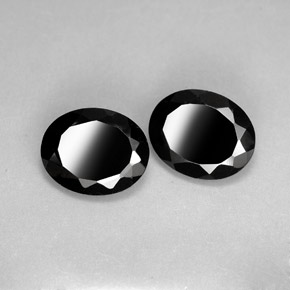 Pedras preciosas de espinélio preto natural de  ct, corte oval, opaco