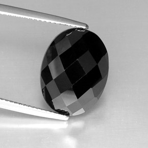 Espinélio preto natural 11,93ct, corte oval, opaco