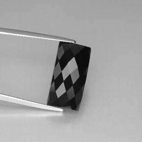 Espinélio preto natural 14,35ct, baguete, opaco