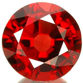 Espinélio vermelho natural 0,70ct, corte redondo, VS