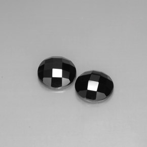 Pedras preciosas de espinélio preto natural de  ct, corte redondo, opaco