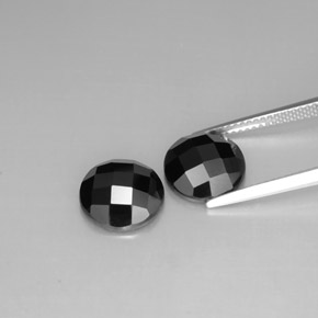Pedras preciosas de espinélio preto natural de  ct, corte redondo, opaco