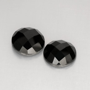 Pedras preciosas de espinélio preto natural de  ct, corte redondo, opaco