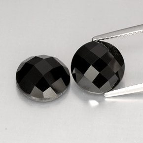Pedras preciosas de espinélio preto natural de  ct, corte redondo, opaco