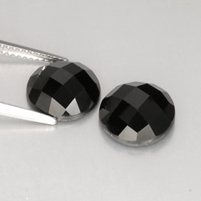 Pedras preciosas de espinélio preto natural de  ct, corte redondo, opaco