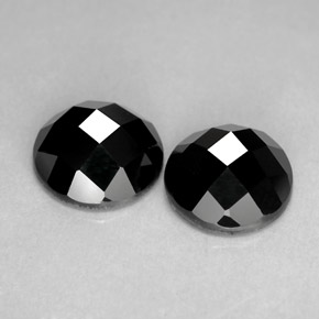 Pedras preciosas de espinélio preto natural de  ct, corte redondo, opaco