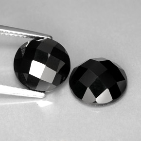Pedras preciosas de espinélio preto natural de  ct, corte redondo, opaco