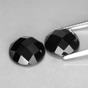 Pedras preciosas de espinélio preto natural de  ct, corte redondo, opaco