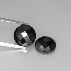 Pedras preciosas de espinélio preto natural de  ct, corte redondo, opaco