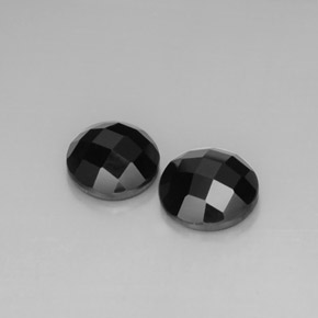 Pedras preciosas de espinélio preto natural de  ct, corte redondo, opaco