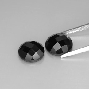 Pedras preciosas de espinélio preto natural de  ct, corte redondo, opaco