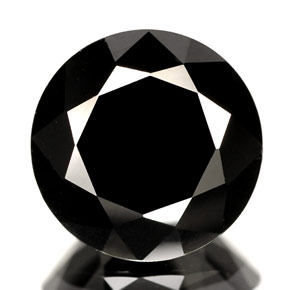 Espinélio preto natural 3,09ct, corte redondo, opaco