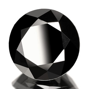 Espinélio preto natural 3,09ct, corte redondo, opaco