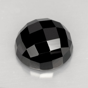 Espinélio preto natural 8,69ct, corte redondo, opaco