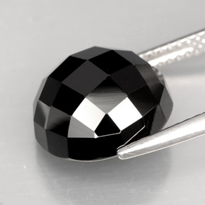 Espinélio preto natural 8,69ct, corte redondo, opaco