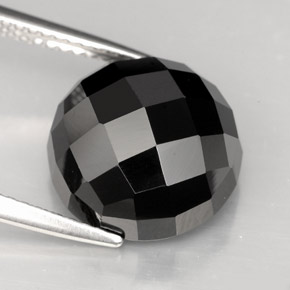 Espinélio preto natural 9,14ct, corte redondo, opaco