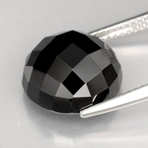 Espinélio preto natural 9,14ct, corte redondo, opaco