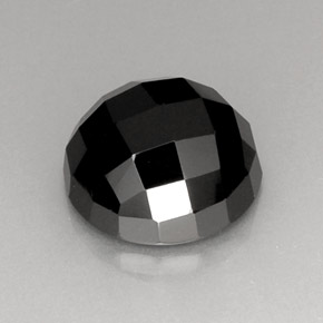 Espinélio preto natural 8,90ct, corte redondo, opaco