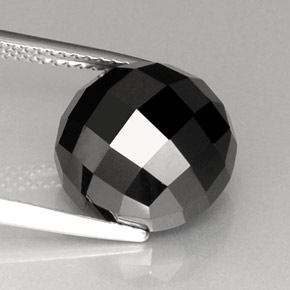 Espinélio preto natural 8,90ct, corte redondo, opaco