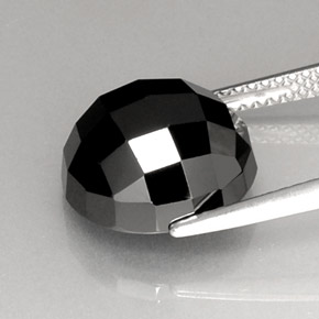 Espinélio preto natural 8,90ct, corte redondo, opaco