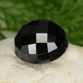 Espinélio preto natural 8,91ct, corte redondo, opaco
