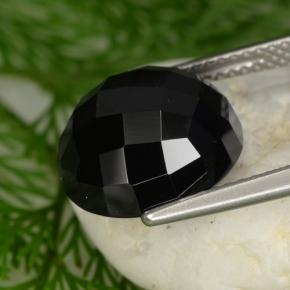 Espinélio preto natural 8,91ct, corte redondo, opaco