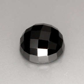 Espinélio preto natural 9,46ct, corte redondo, opaco