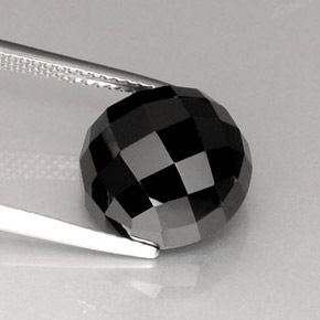 Espinélio preto natural 9,46ct, corte redondo, opaco