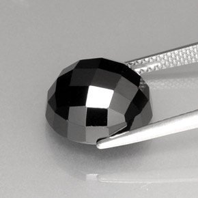 Espinélio preto natural 9,46ct, corte redondo, opaco