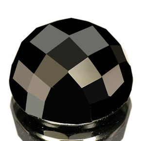 Espinélio preto natural 9,76ct, corte redondo, opaco
