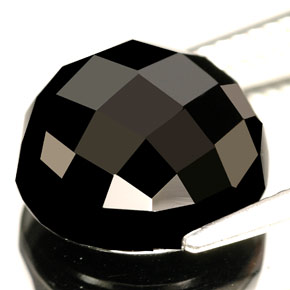 Espinélio preto natural 9,76ct, corte redondo, opaco