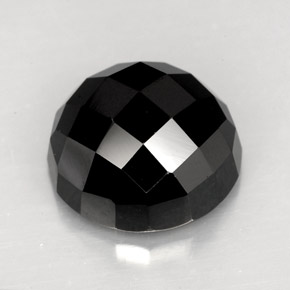 Espinélio preto natural 9,16ct, corte redondo, opaco