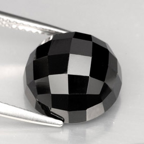 Espinélio preto natural 9,16ct, corte redondo, opaco