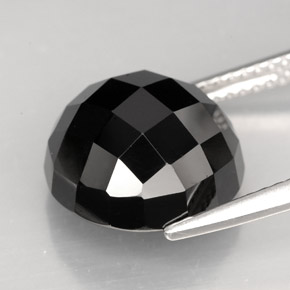 Espinélio preto natural 9,16ct, corte redondo, opaco