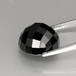 Espinélio preto natural 9,44ct, corte redondo, opaco