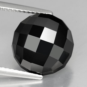 Espinélio preto natural 8,76ct, corte redondo, opaco