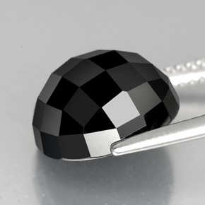 Espinélio preto natural 8,76ct, corte redondo, opaco