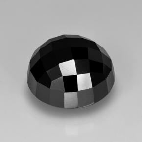 Espinélio preto natural 8,89ct, corte redondo, opaco