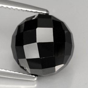 Espinélio preto natural 9,09ct, corte redondo, opaco