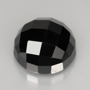 Espinélio preto natural 9,09ct, corte redondo, opaco