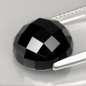 Espinélio preto natural 9,09ct, corte redondo, opaco