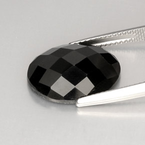 Espinélio preto natural 10,35ct, corte oval, opaco
