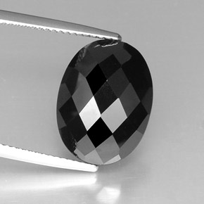 Espinélio preto natural 10,46ct, corte oval, opaco